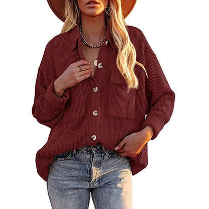 Damen lässige Overshirtjacke mit Struktur und praktischen Taschen Stalluxe