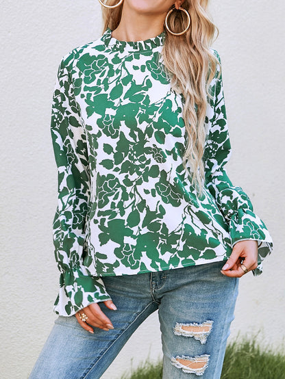 Damen Bluse mit floralem Design und Rüschendetails Stalluxe