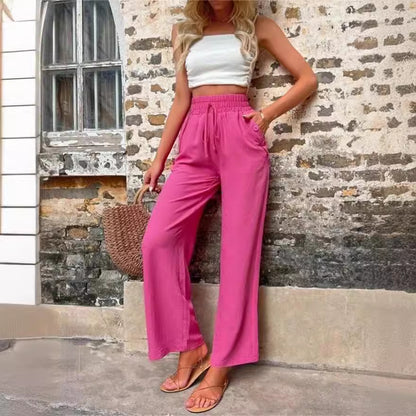 Damen Elegante Freizeit-Hosen mit elastischem Bund und seitlichen Taschen Stalluxe
