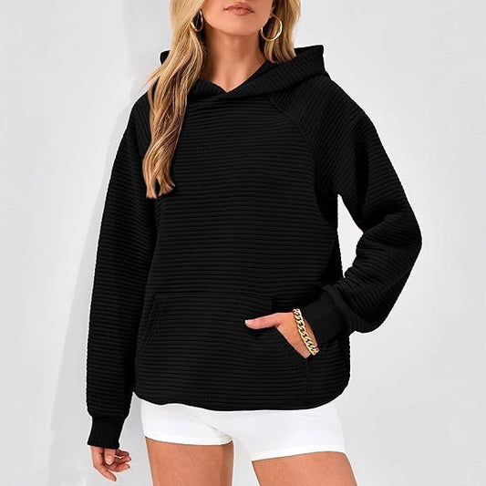 Damen lässiger Kapuzenpullover mit strukturiertem Stoff Stalluxe