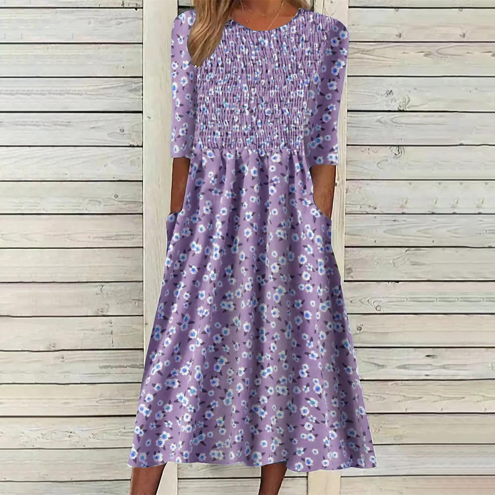 Damen Midikleid mit Raffung und lässigem Schnitt Stalluxe