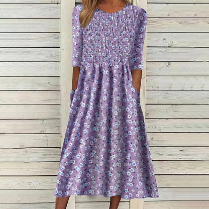 Damen Midikleid mit Raffung und lässigem Schnitt Stalluxe