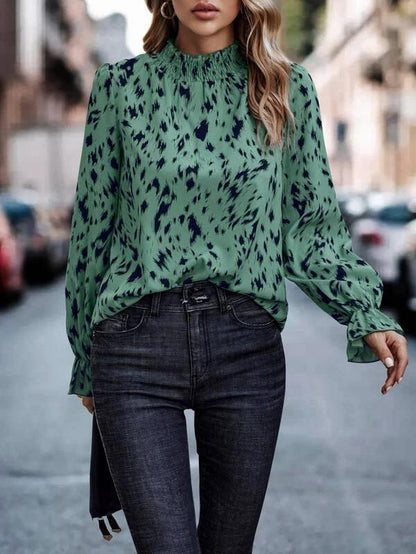 Damen Bluse mit asymmetrischem Saum und elegantem Print Stalluxe