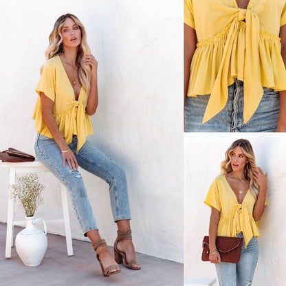 Damen Bluse mit lässigem Schnitt und Raffungen Stalluxe