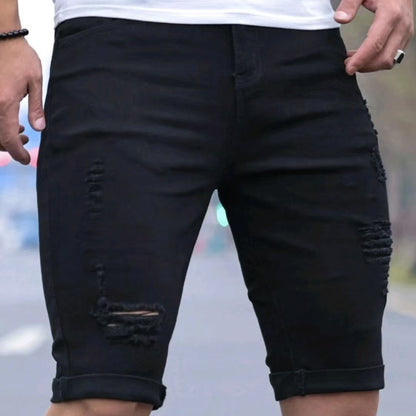 Herren Ripped Denim Shorts Stalluxe