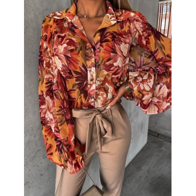 Damen Modebluse mit voluminösen Ärmeln und elegantem Print Stalluxe