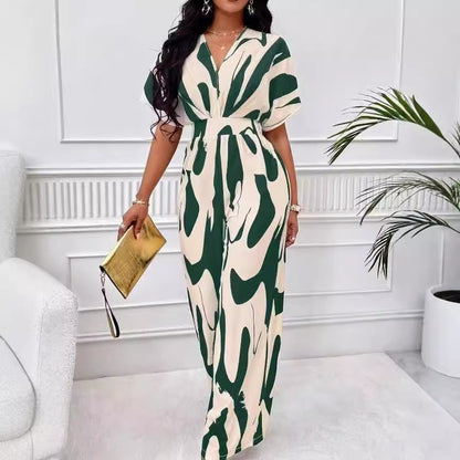 Damen Elegantes und modernes Jumpsuit mit abstraktem Muster Stalluxe