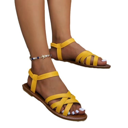 Damen Riemchen-Sandalen mit hochwertiger Lederverarbeitung und flexibler Sohle Stalluxe