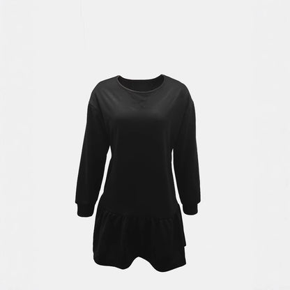 Damen lässiges Kleid mit weitem Schnitt und voluminösen Ärmeln Stalluxe
