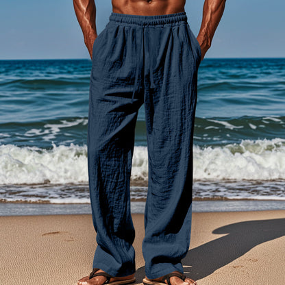 Herren luftige Strandhose mit elastischem Bund und praktischen Taschen Stalluxe