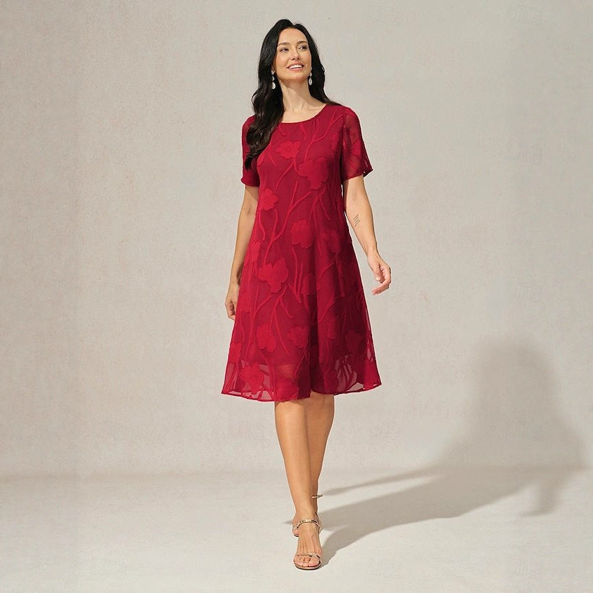 Damen Chic fließendes Kleid mit floralem Transparenzdesign Stalluxe