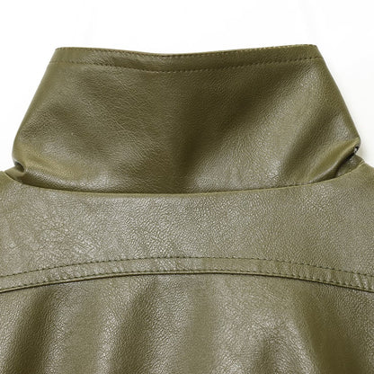 Damen modische cropped Bikerjacke mit Schulterklappen und großen Taschen Stalluxe