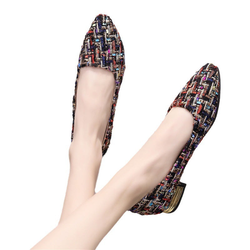 Damen elegante Slip-On Ballerinas mit modischem Webdesign Stalluxe