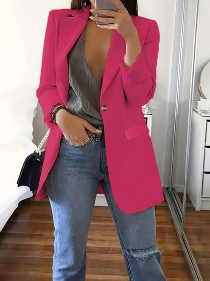 Damen Eleganter Blazer mit tiefem V-Ausschnitt und schmalem Schnitt Stalluxe