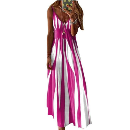 Damen Maxikleid mit modischem Streifenmuster Stalluxe