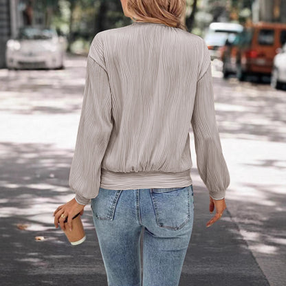 Damen lässiges Sweatshirt mit strukturiertem Stoff und elastischen Bündchen Stalluxe