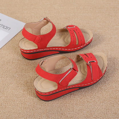 Damen Wedge-Sandalen mit anatomischem Fußbett und verstellbaren Riemen Stalluxe