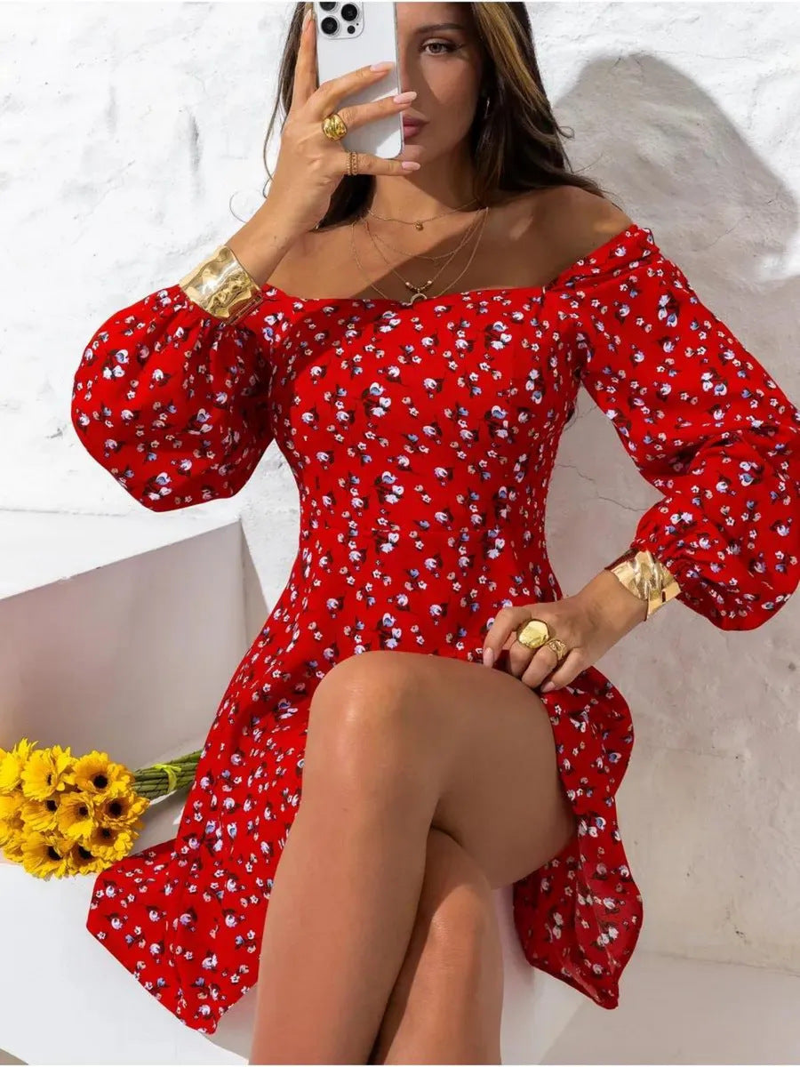 Damen Baumwollkleid mit Blumenmuster Stalluxe
