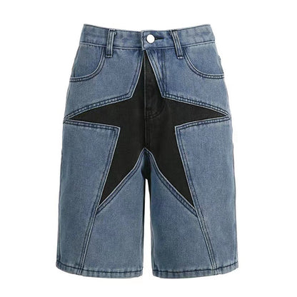 Damen Jeans-Shorts mit einzigartigem Sternmuster Stalluxe