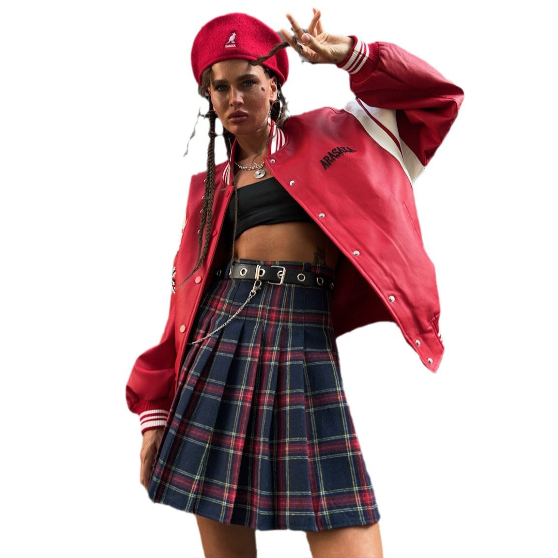 Damen Collegejacke mit sportlicher Passform und kontrastierenden Ärmeln Stalluxe