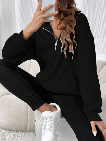 Damen sportlicher Pullover mit hohem Kragen Stalluxe