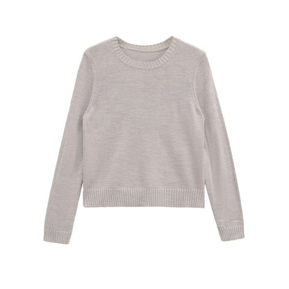 Damen Gemütlicher Feinstrickpullover mit Rundhalsausschnitt und zeitlosen Details Stalluxe