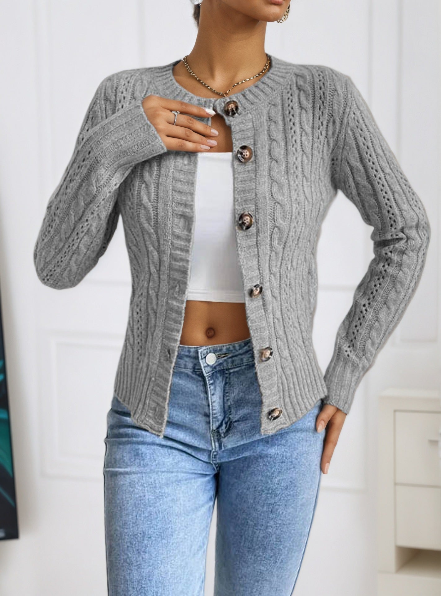 Damen elegante Strickjacke Stalluxe