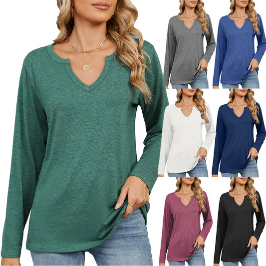 Damen Langarmshirt mit modischem V-Ausschnitt und lässiger Passform Stalluxe