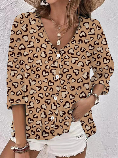 Damen Bluse mit floralem Design und knöpfbarer Vorderseite Stalluxe