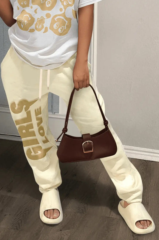 Damen bequeme Jogginghose mit motivierendem Schriftzug Stalluxe