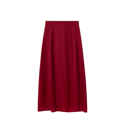 Damen Maxirock aus hochwertigem Satin mit elegantem Schnitt und fließendem Fall Stalluxe