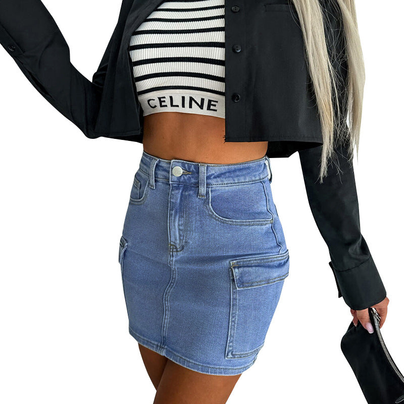 Damen Jeansrock mit praktischen Taschen und figurbetontem Schnitt Stalluxe