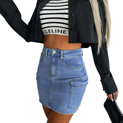 Damen Jeansrock mit praktischen Taschen und figurbetontem Schnitt Stalluxe