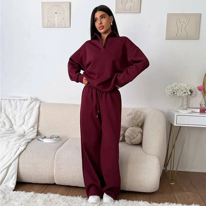 Damen bequemer Poloshirt und lockere Hose Set Stalluxe