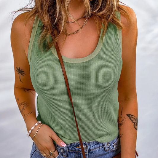 Damen figurbetontes Tanktop im Waffelstrick Stalluxe