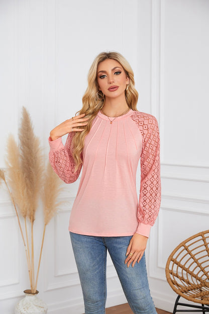 Damen Elegantes und atmungsaktives Oberteil mit Spitze Stalluxe