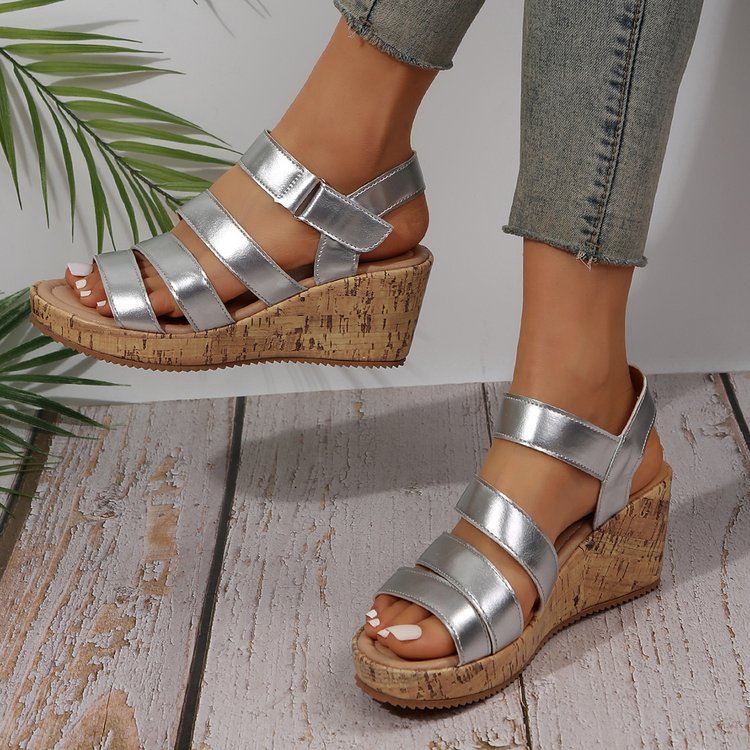 Damen Korksandalen mit verstellbaren Riemen Stalluxe