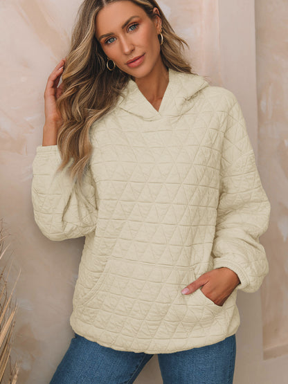 Damen gesteppter Kapuzenpullover mit oversized Schnitt und praktischen Taschen Stalluxe