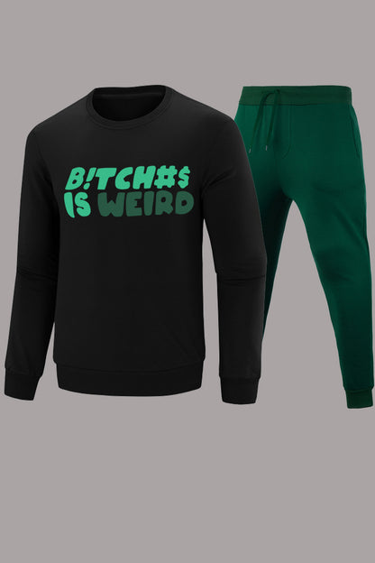 Damen lässiges Sweatshirt- und Jogginghose-Set mit auffälligem Statement Stalluxe