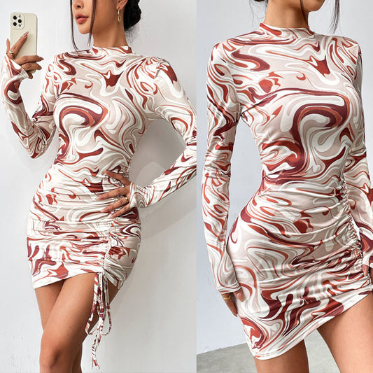 Damen Figurbetontes Minikleid mit marbled Design Stalluxe