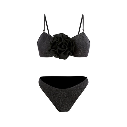 Damen Bikiniset mit modischem Wickelrock und floraler Applikation Stalluxe