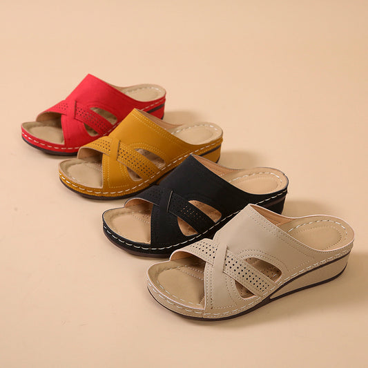 Damen Wedge-Pantoletten mit ergonomischer Sohle und modischem Schnitt Stalluxe