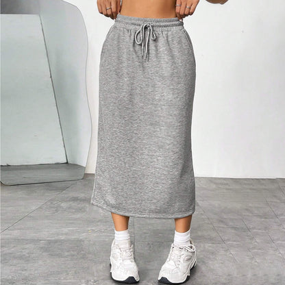 Damen Jersey Midirock mit elastischem Bund und Eingrifftaschen Stalluxe