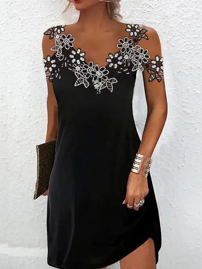 Damen Elegantes Kleid mit Spitzenbesatz Stalluxe