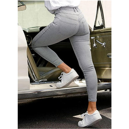 Damen Slim Fit Jeans mit Knopfleiste Stalluxe