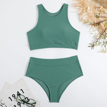 Damen Sport-Bikini-Set mit hochgeschnittenem Hosen und komfortablem Oberteil Stalluxe