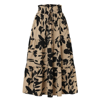 Damen Maxirock mit fließendem Schnitt und floralem Design Stalluxe