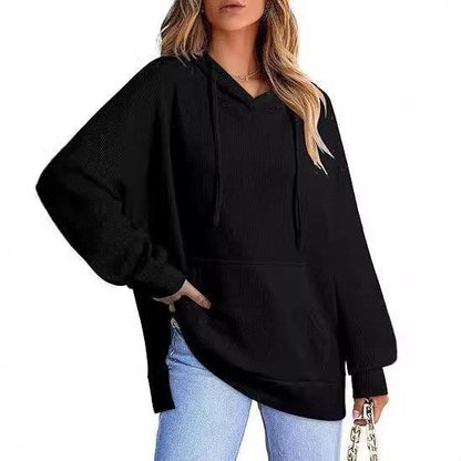 Damen Oversized Kapuzenpullover mit seitlichen Schlitzen und praktischen Taschen Stalluxe
