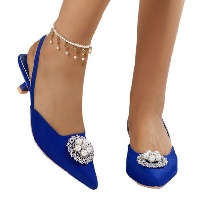 Damen Slingback-Pumps mit eleganter Perlenapplikation und modischem Schnitt Stalluxe
