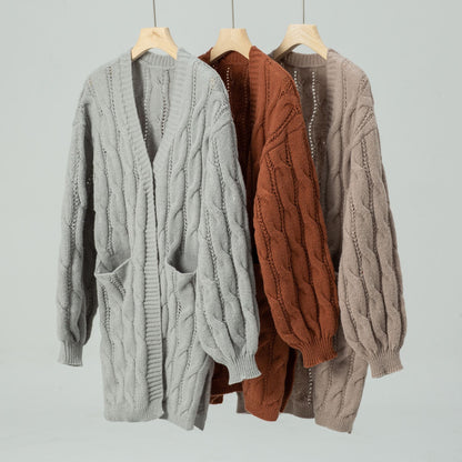 Damen Strickjacke mit V-Ausschnitt und praktischen Taschen Stalluxe